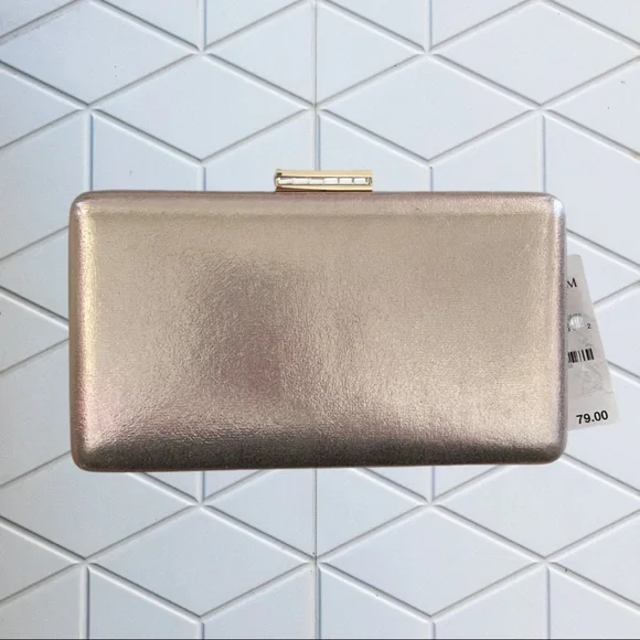 NWT Nordstrom Metallic Box Clutch - Picture 7 of 9